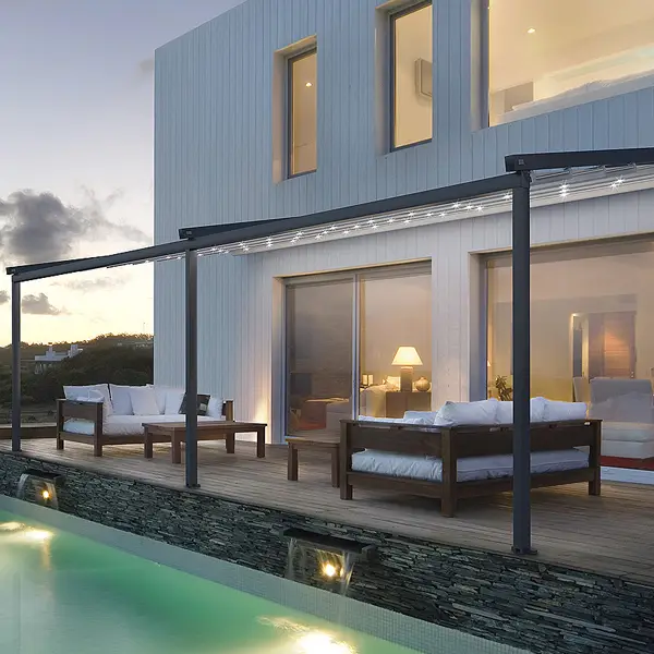 Schuin terrasoverkapping