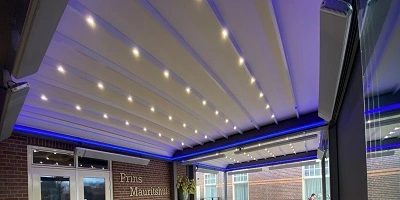 Terrasoverkapping verlicht met terrasverwarming Terrasoverkapping verlicht met terrasverwarming