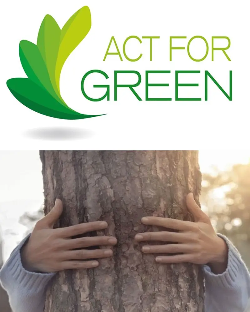 Act for green RAL-kleurenpalet met verschillende kleurcirkels