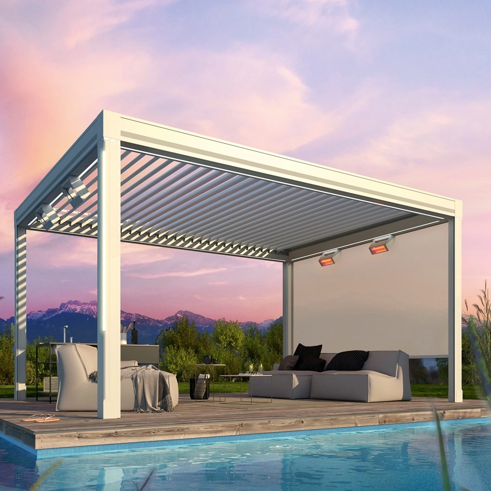 Artares lamellen overkapping bij het zwembad