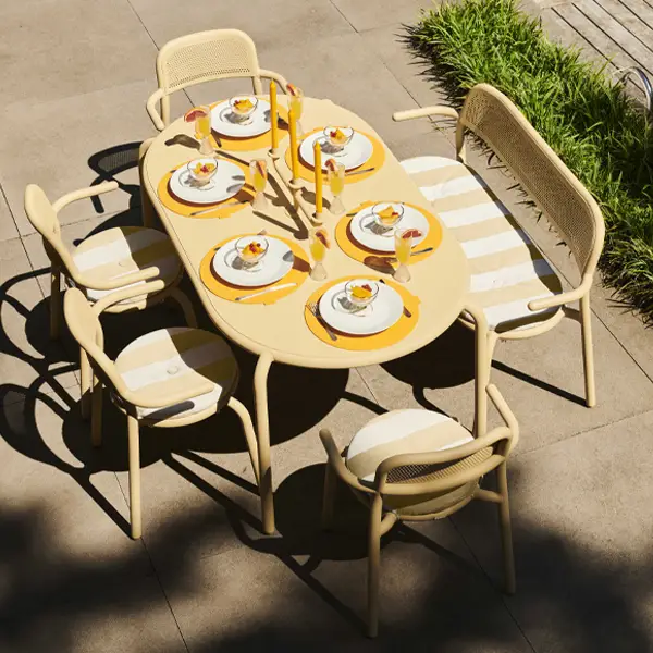 Gele tuinset van het merk Fatboy Gele tuinset van het merk Fatboy