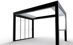 Lamellen overkapping Narciso glazenwanden