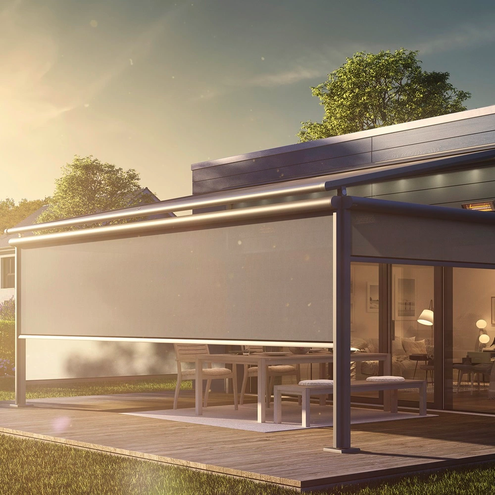 Vertitex screen terras zonwering met doorzicht naar buiten, voor extra comfort