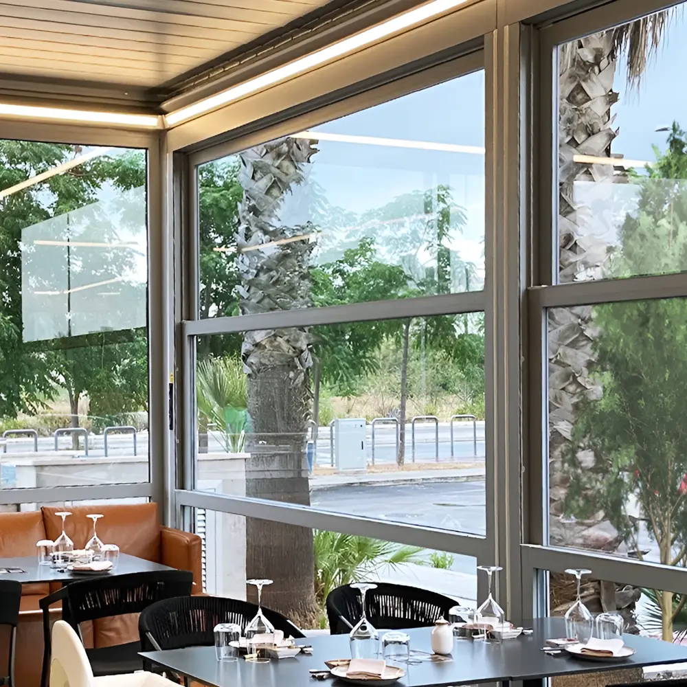 Windschermen Close-up bij restaurant