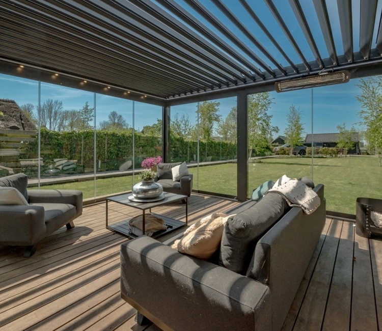 Tuinkamer met lamellen