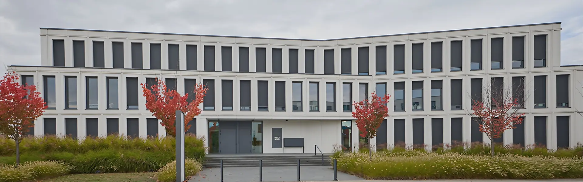 Grote ramen met antracietkleurige screens die zorgen voor schaduw en privacy