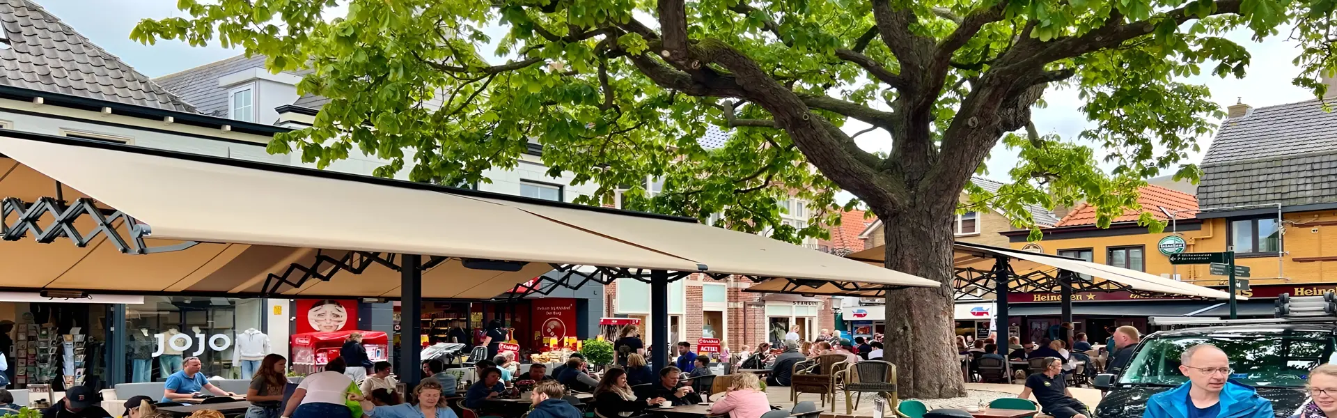 Schaararmscherm Vertigo boven terras
