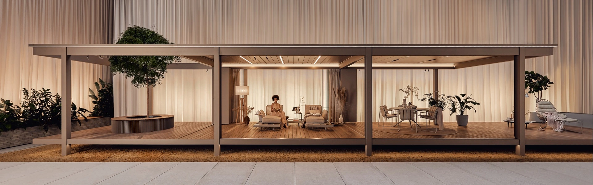 Renson Amani lamellen overkapping met luxe interieurverlichting