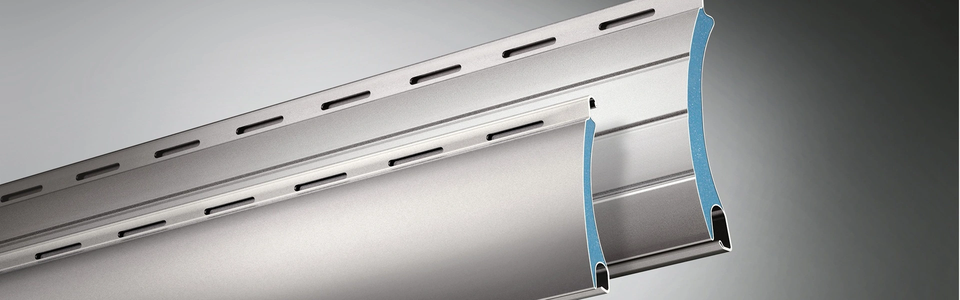 Roma rolluikprofiel met blauwe isolatielaag voor verbeterde energiebesparing
