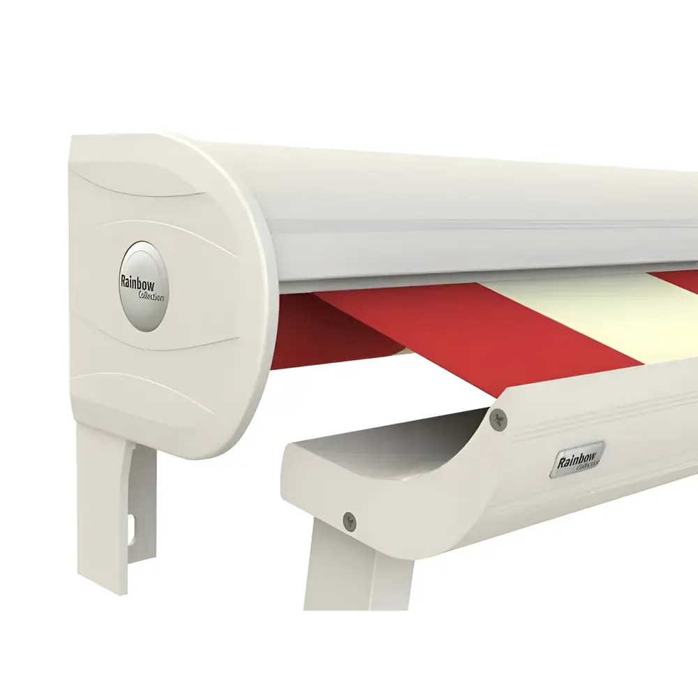 Cassette-uitvalscherm met rood-witte stof en stevige behuizing