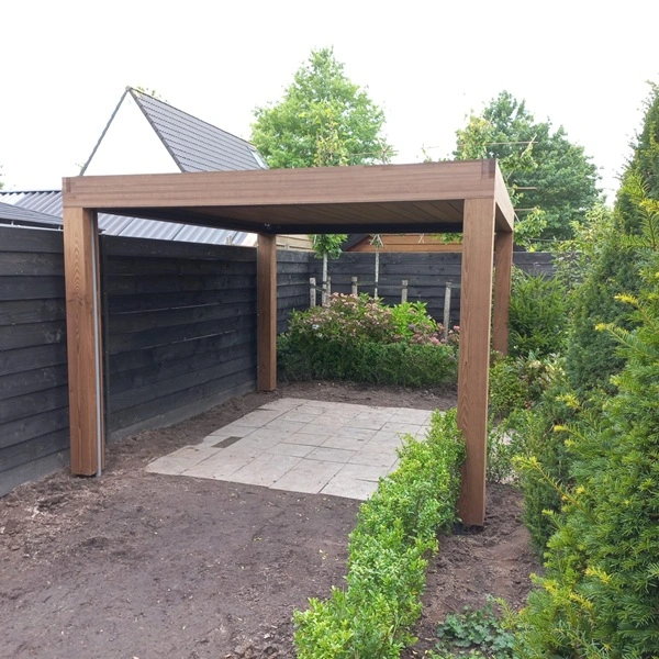 Houten lamellen overkapping