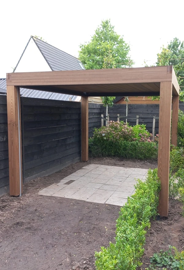 Houten terrasoverkapping in Grootegast door Veldman Zonwering Houten terrasoverkapping in Grootegast door Veldman Zonwering